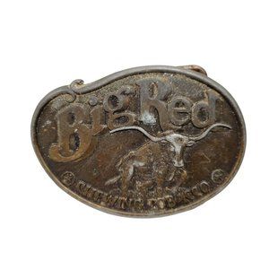 Vintage Big Red Bull Chewing Tobacco Belt Buckle